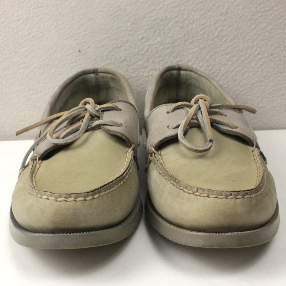 Sperry Top-Sider Authentic Original Taupe Nubuck Boat Shoes Men's Size 10M
